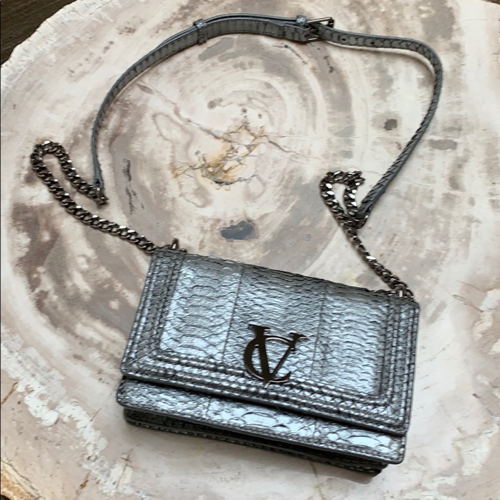Vince Camuto Signature NWT Gunmetal Python Bag